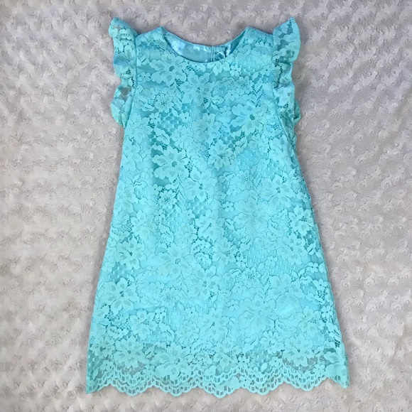 The Children’s Place Mint Green Floral Lace Dress Size 4T